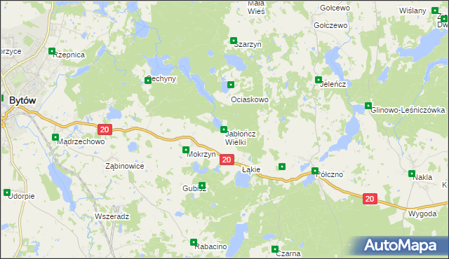 mapa Jabłończ Wielki, Jabłończ Wielki na mapie Targeo