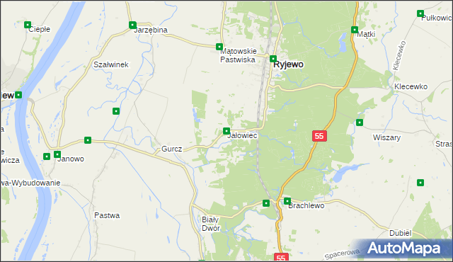 mapa Jałowiec gmina Ryjewo, Jałowiec gmina Ryjewo na mapie Targeo