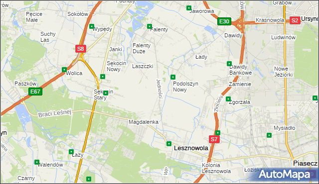 mapa Janczewice, Janczewice na mapie Targeo