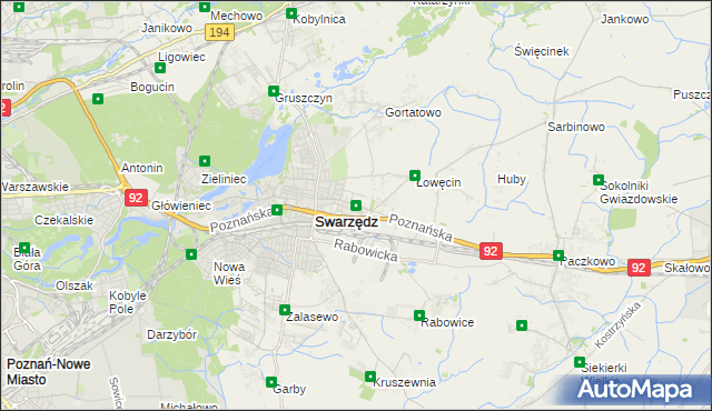 mapa Jasin gmina Swarzędz, Jasin gmina Swarzędz na mapie Targeo