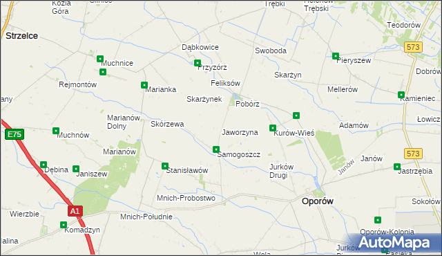 mapa Jaworzyna gmina Oporów, Jaworzyna gmina Oporów na mapie Targeo