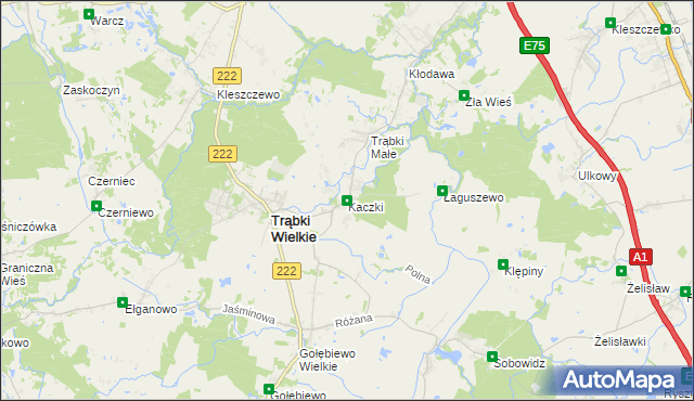 mapa Kaczki, Kaczki na mapie Targeo