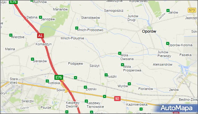 mapa Kamienna gmina Oporów, Kamienna gmina Oporów na mapie Targeo