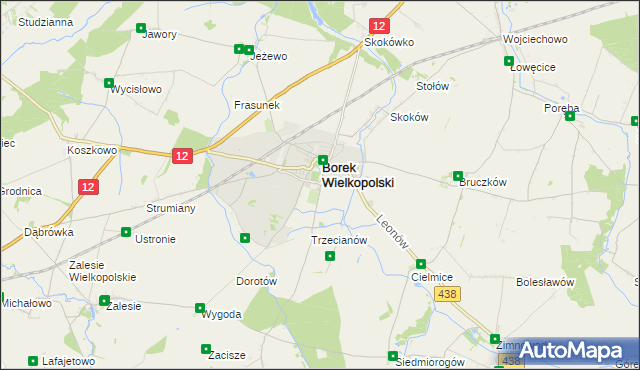 mapa Karolew gmina Borek Wielkopolski, Karolew gmina Borek Wielkopolski na mapie Targeo