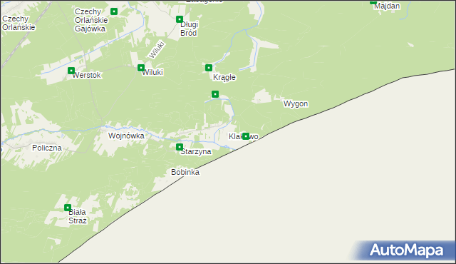 mapa Klakowo, Klakowo na mapie Targeo