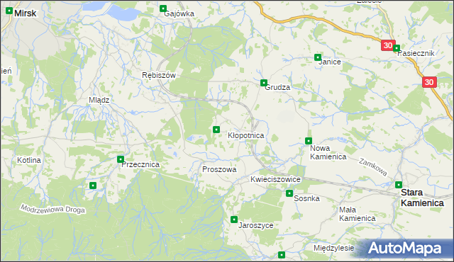 mapa Kłopotnica, Kłopotnica na mapie Targeo