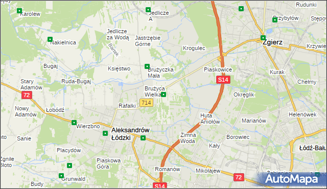 mapa Kolonia Brużyca, Kolonia Brużyca na mapie Targeo