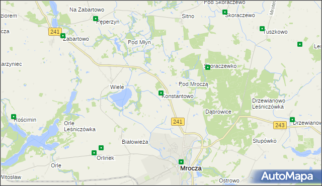 mapa Konstantowo gmina Mrocza, Konstantowo gmina Mrocza na mapie Targeo