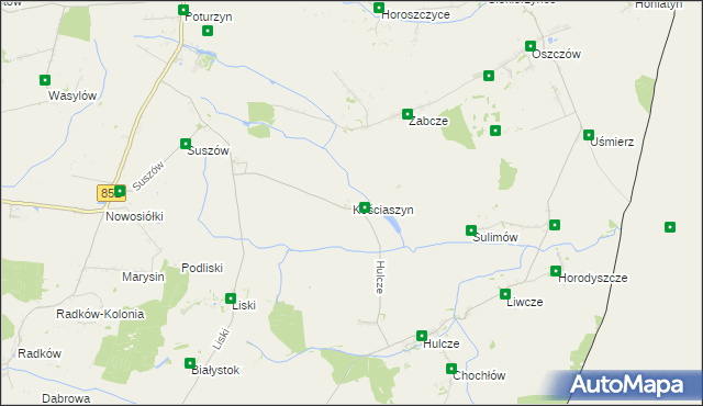 mapa Kościaszyn, Kościaszyn na mapie Targeo