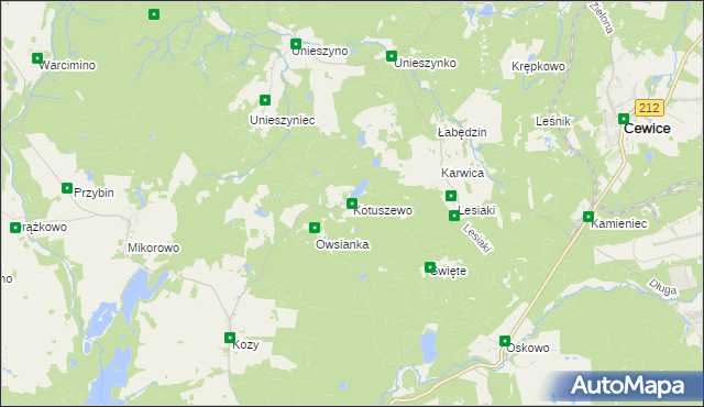 mapa Kotuszewo, Kotuszewo na mapie Targeo