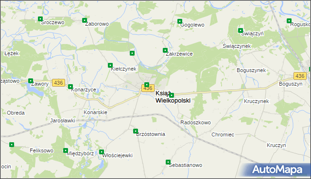 mapa Książ Wielkopolski, Książ Wielkopolski na mapie Targeo