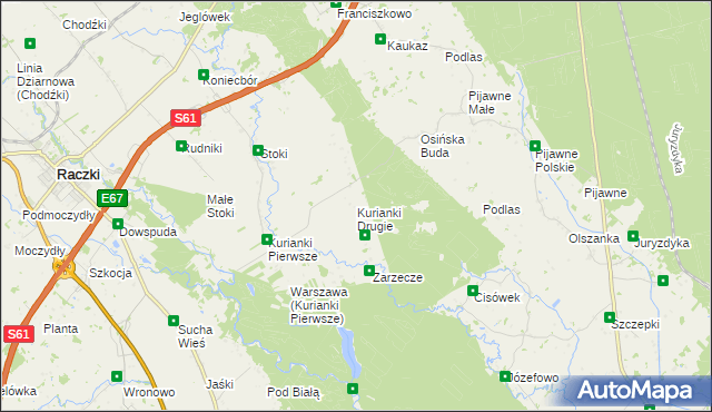 mapa Kurianki Drugie, Kurianki Drugie na mapie Targeo