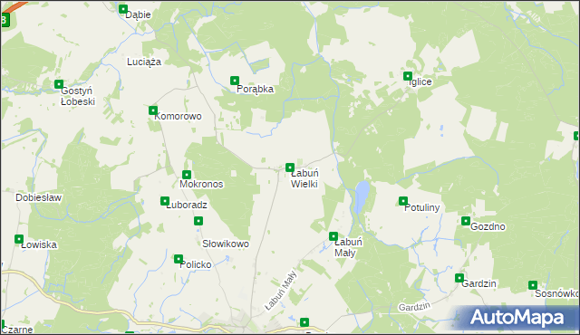 mapa Łabuń Wielki, Łabuń Wielki na mapie Targeo