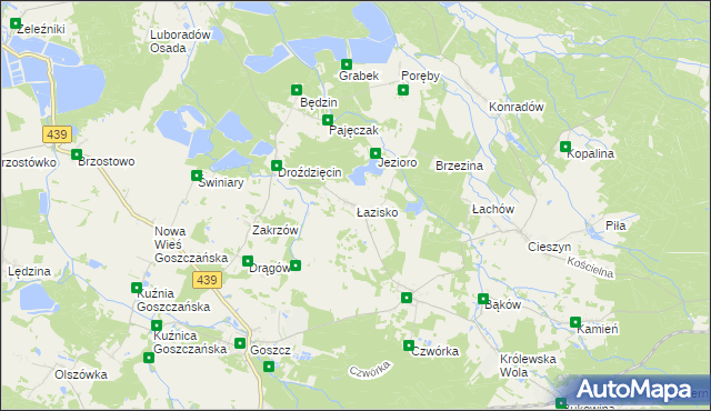 mapa Łazisko gmina Twardogóra, Łazisko gmina Twardogóra na mapie Targeo