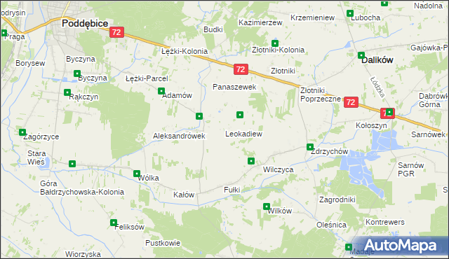 mapa Leokadiew, Leokadiew na mapie Targeo