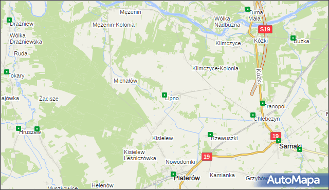 mapa Lipno gmina Platerów, Lipno gmina Platerów na mapie Targeo