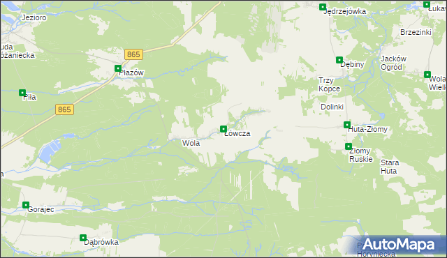 mapa Łówcza, Łówcza na mapie Targeo