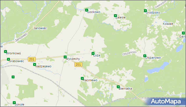 mapa Łoża, Łoża na mapie Targeo