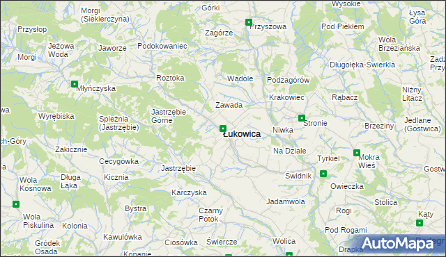 mapa Łukowica, Łukowica na mapie Targeo