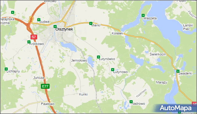 mapa Łutynówko, Łutynówko na mapie Targeo