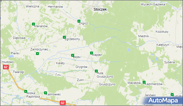 mapa Majdan gmina Stoczek, Majdan gmina Stoczek na mapie Targeo