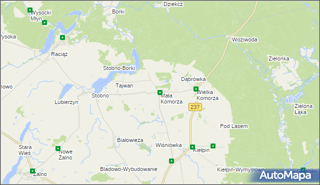 mapa Mała Komorza, Mała Komorza na mapie Targeo