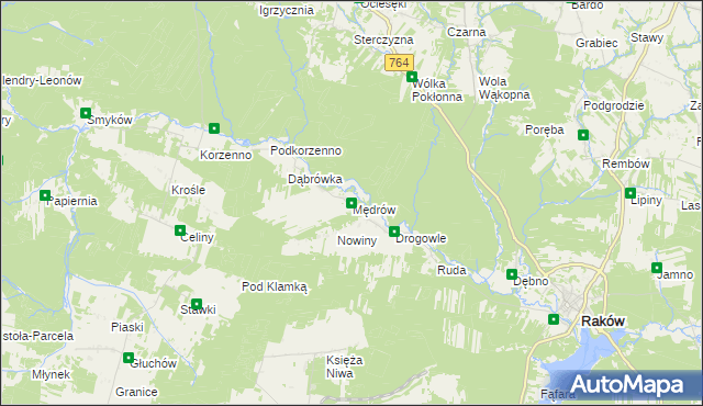 mapa Mędrów, Mędrów na mapie Targeo