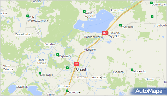 mapa Michałów gmina Urszulin, Michałów gmina Urszulin na mapie Targeo