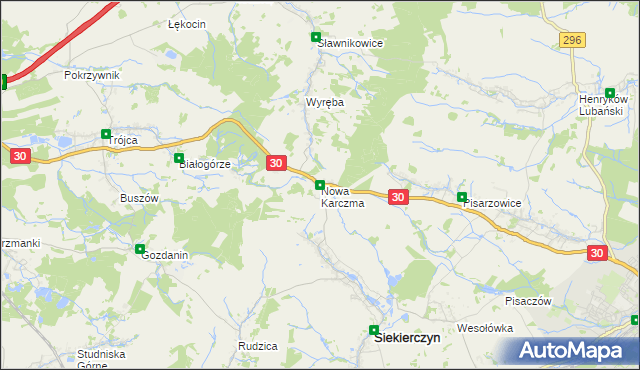 mapa Nowa Karczma gmina Siekierczyn, Nowa Karczma gmina Siekierczyn na mapie Targeo