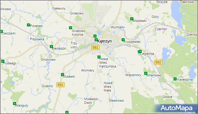 mapa Nowa Wieś Kętrzyńska, Nowa Wieś Kętrzyńska na mapie Targeo