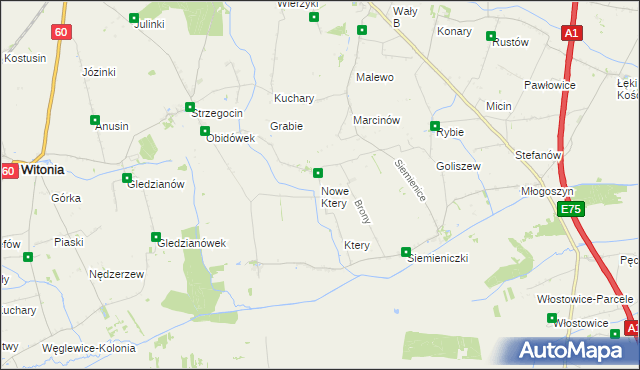 mapa Nowe Ktery, Nowe Ktery na mapie Targeo