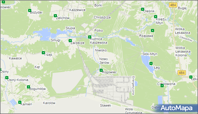 mapa Nowy Janów gmina Kluki, Nowy Janów gmina Kluki na mapie Targeo