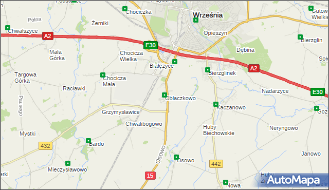 mapa Obłaczkowo, Obłaczkowo na mapie Targeo