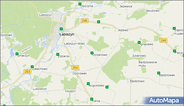 mapa Ojrzanowo, Ojrzanowo na mapie Targeo