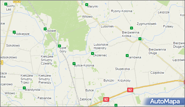 mapa Okoleniec, Okoleniec na mapie Targeo