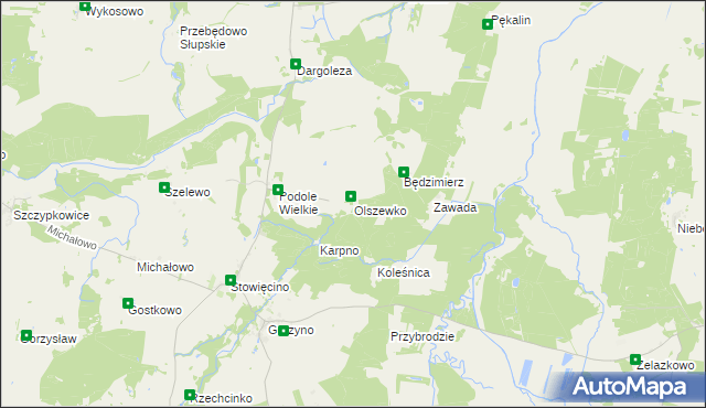 mapa Olszewko gmina Główczyce, Olszewko gmina Główczyce na mapie Targeo