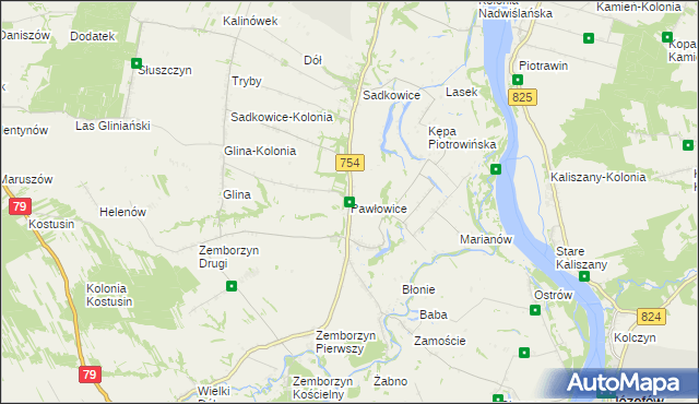 mapa Pawłowice gmina Solec nad Wisłą, Pawłowice gmina Solec nad Wisłą na mapie Targeo