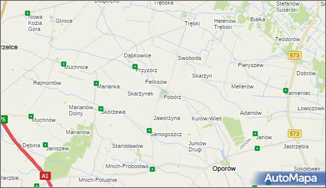 mapa Pobórz, Pobórz na mapie Targeo