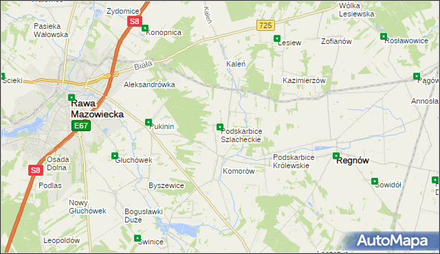 mapa Podskarbice Szlacheckie, Podskarbice Szlacheckie na mapie Targeo