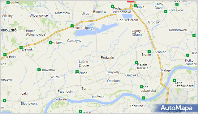 mapa Podwale gmina Pacanów, Podwale gmina Pacanów na mapie Targeo