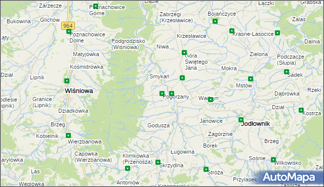 mapa Pogorzany, Pogorzany na mapie Targeo