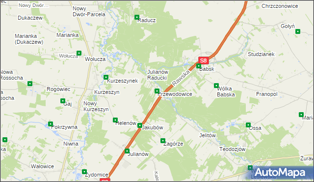 mapa Przewodowice, Przewodowice na mapie Targeo