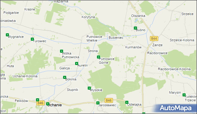 mapa Putnowice Górne, Putnowice Górne na mapie Targeo