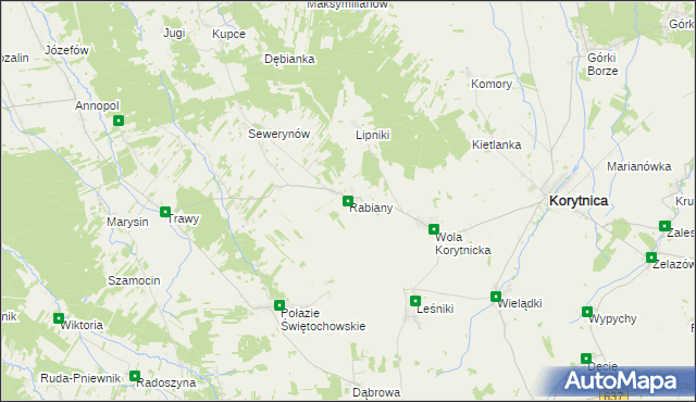 mapa Rabiany, Rabiany na mapie Targeo