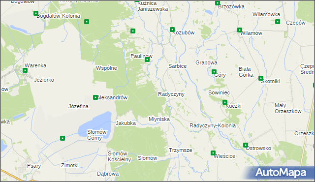 mapa Radyczyny, Radyczyny na mapie Targeo