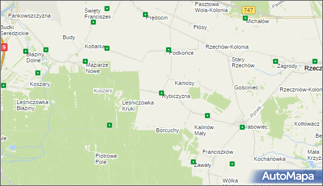 mapa Rybiczyzna, Rybiczyzna na mapie Targeo