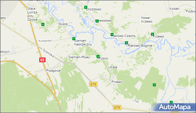 mapa Rybno gmina Łomża, Rybno gmina Łomża na mapie Targeo