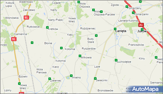 mapa Ryszardów, Ryszardów na mapie Targeo