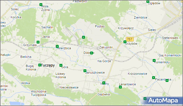 mapa Rzędów gmina Tuczępy, Rzędów gmina Tuczępy na mapie Targeo