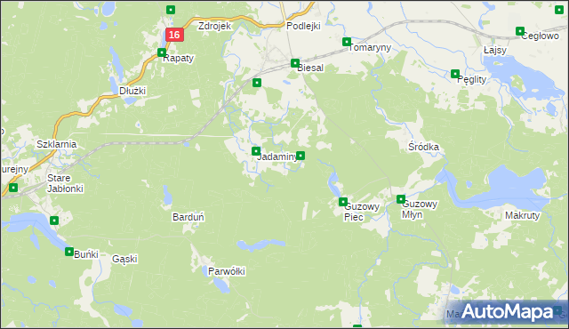 mapa Salminek, Salminek na mapie Targeo